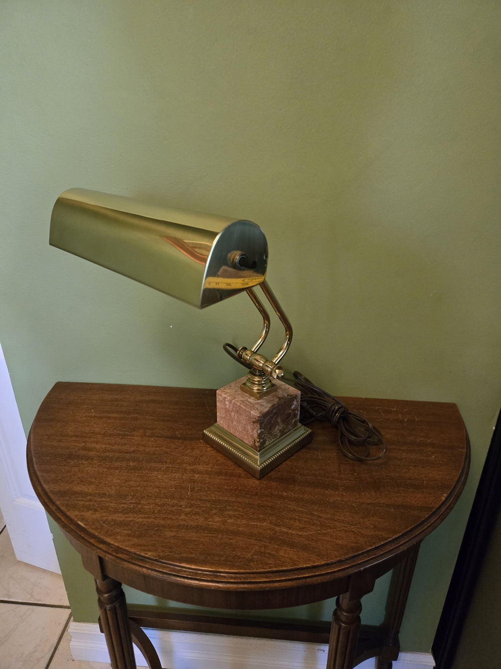 Vintage House of Troy Brass Piano Desk Lamp Marble Base Adjustable Light P10-101